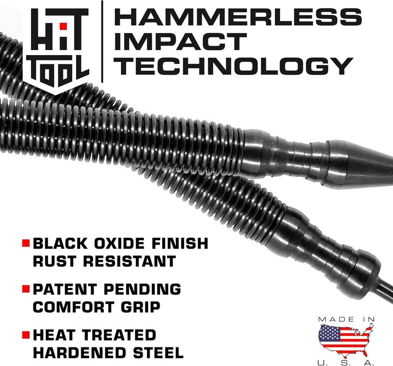 HIT Tool Door Hinge Pin Removal Tool - Spring Driven Door Hinge Pin Remover Punch and Nylon Faced Hammer - Image 2